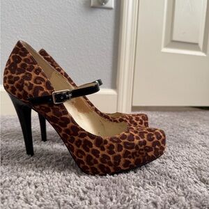 BCBG Generation Leopard Print Mary Jane Heels